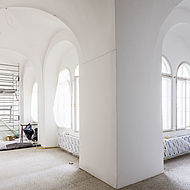 Malergerüste und Bodenabdeckungen im Gebäude der Österreichischen Akademie der Wissenschaften in Wien